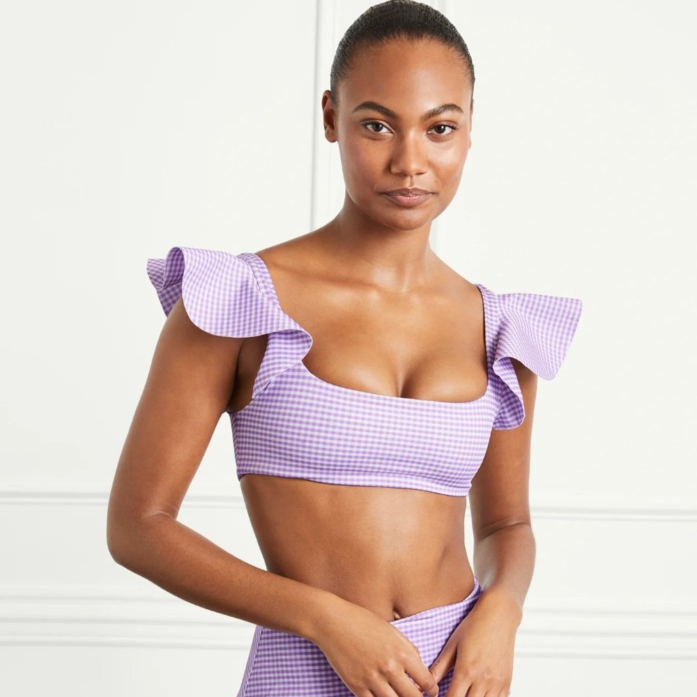 NWT Hill House Home Lilac Gingham Lola Top